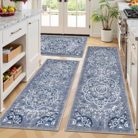 Boho Kitchen Rugs Sets 3 Piece with Runner Floral Kitchen Floor Mat Carpet Farmhouse Kitchen Rugs and Mats Non Skid Washable Runner Rug for Kitch