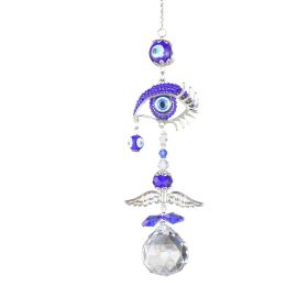 1pc Crystal Sun Catchers; Blue Butterfly Evil Eye Suncatcher Indoor Window With Prism Ball; Sunlight Rainbow Maker Good Luck Hanging Crystals Orn (style: Evil Eye)