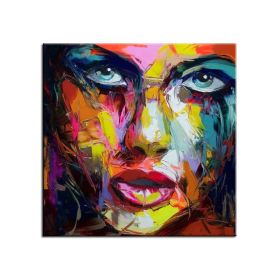 100% Hand Painted Large Home Decor Francoise Nielly Face Oil Painting Wall Art Picture Portrait Palette Knife Canvas Acrylic Texture Colourful No (size: 150x150cm)