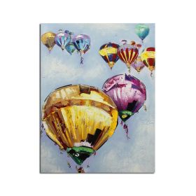 Ha's Art Top Selling Handmade Abstract Oil Painting Wall Art Modern Minimalist Hot Air Balloon Picture Canvas Home Decor For Living Room Bedroom (size: 75x150cm)