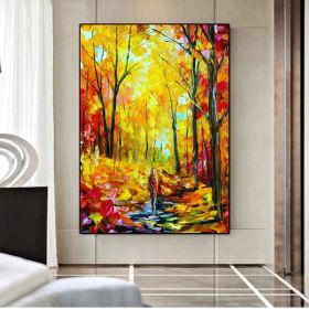 Modern Abstract abstract forest Gold Foil tree Oil Painting large hand painted Abstract Painting Canvas For Home Decoration (size: 50X70cm)