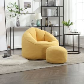 Bedding Bean Bag Sofa Chair High Pressure Foam Bean Bag Chair Adult Material with Padded Foam Padding Compressed Bean Bag With Footrest (Color: as Pic)